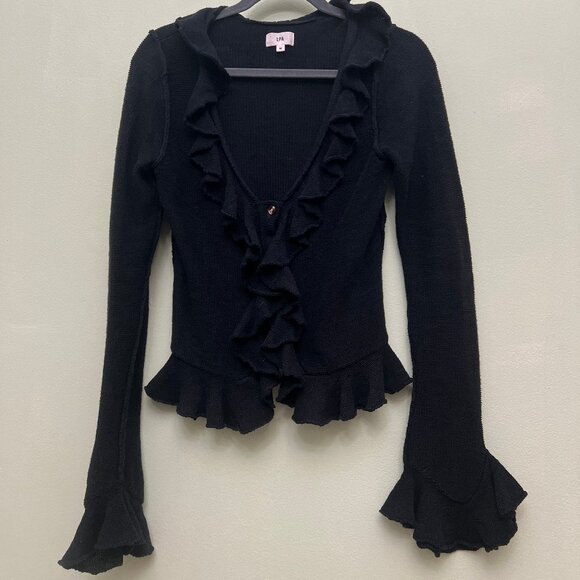 LPA Black Ruffle Cardigan - Picture 4 of 6